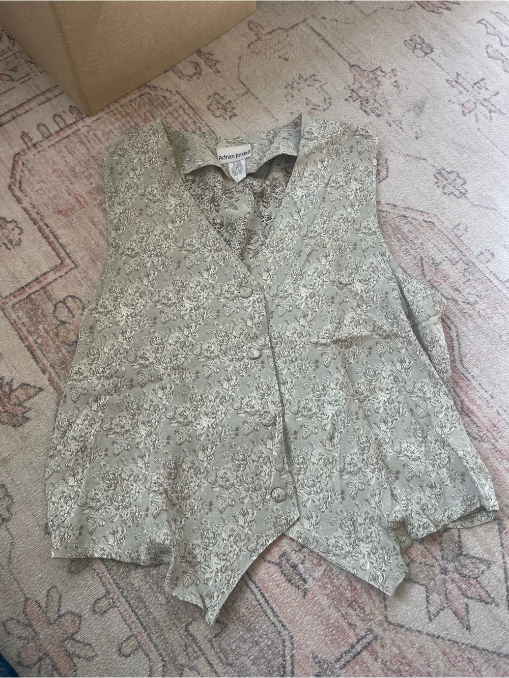 Vintage Adrian Jordan Cottagecore Floral Vest Womens L